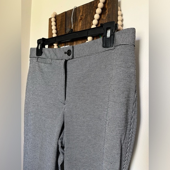 Talbots Houndstooth Pants Black Formal Straight Ankle Work Pants, Women’s Size 8 - Picture 6 of 16